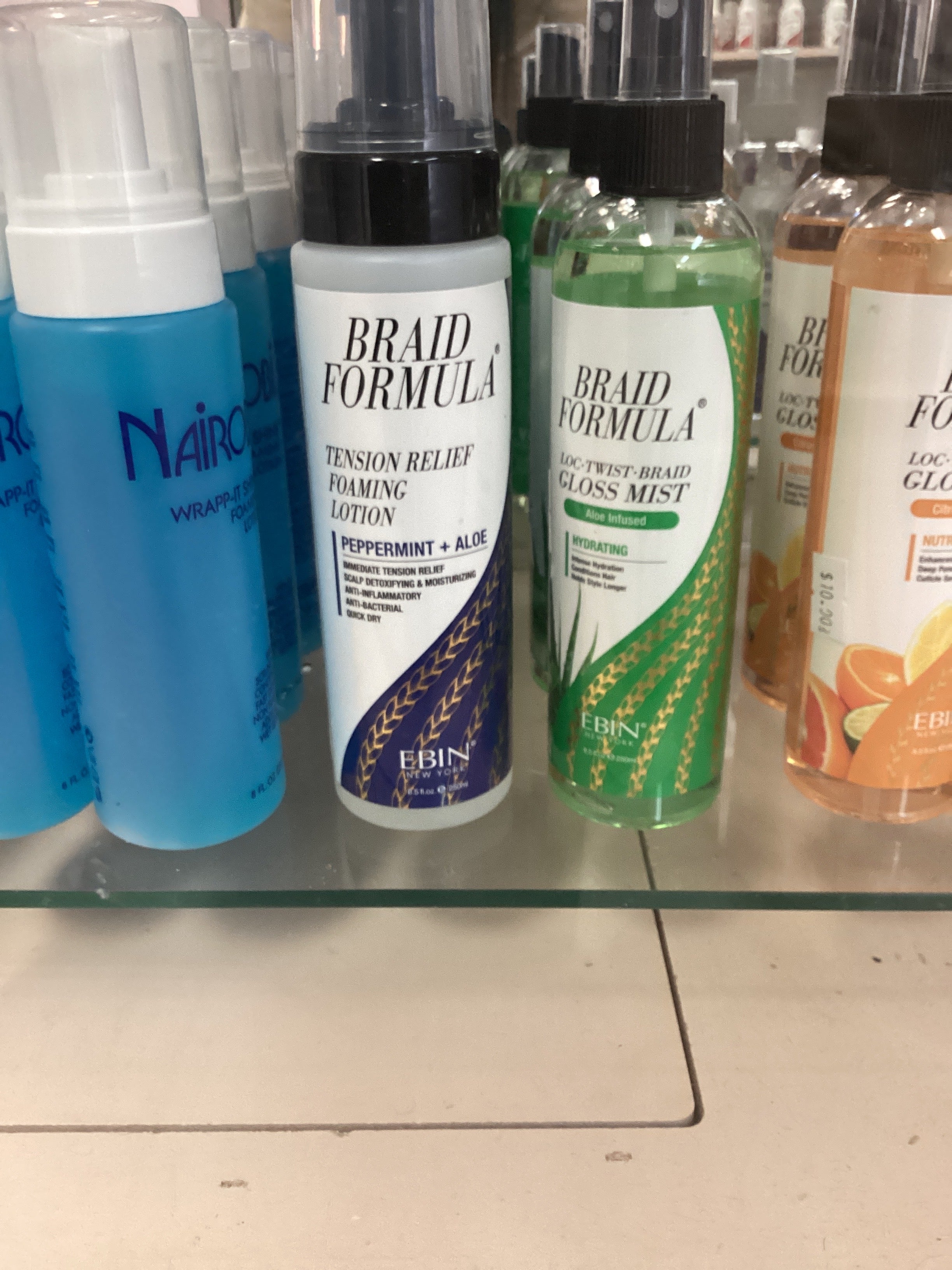 Braid formula relief foaming lotion (peppermint & aloe)